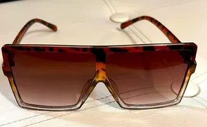Light Brown Leopard Square Sunnies Sunglasses Brown thumbnail 1