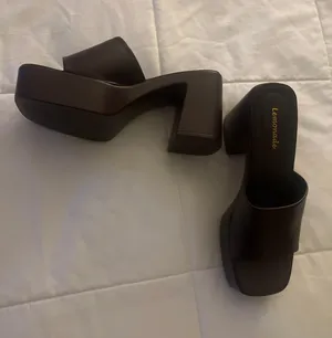 open toed brown Heels Size 10 thumbnail 1