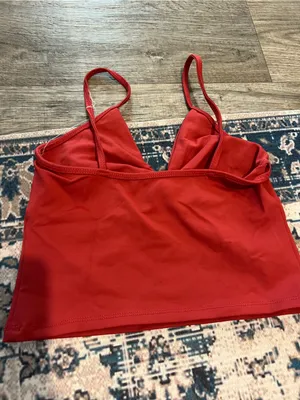 Abercrombie Twist Front Spaghetti Strap Crop Top - Rustic Red thumbnail 7