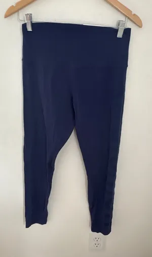 Lululemon Align High-Rise‎ Pant 25 Navy Blue Graphic Logo Size 8 Nulu Leggings thumbnail 1