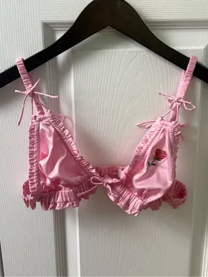 For Love & Lemons Everyday Bralette in Light Pink Satin thumbnail 2