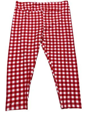 Celebrate brand Red and White Gingham Leggings thumbnail 1