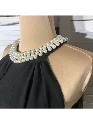 Lulus Pearl Halter Mermaid Maxi Dress Black XS NWT thumbnail 10