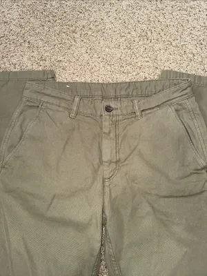 Zara Women’s Cotton Khaki Chino Pants Size 31 | Olive Green Ankle Length thumbnail 3
