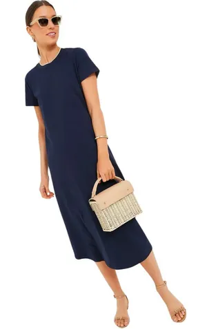 Tuckernuck Colbie Maxi Dress Women's XS Navy Blue Preppy Minimalist Casual Chic thumbnail 1