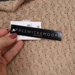 Preswick & Moore Sweater Womens 2X Tan Mock Neck Textured Knit NWT thumbnail 5