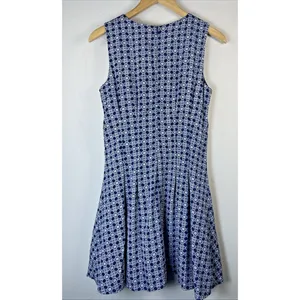 Altar'd State Medium Dress Fit & Flare Sleeveless Pleated Blue vintage lined thumbnail 7