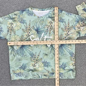 Body Glove Let's Get Salty Tropical Print Shirt Green Small‎ Crop Sweatshirt thumbnail 12