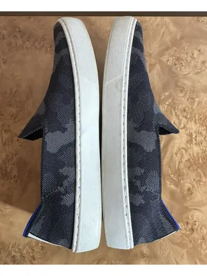 Rothy's The Original Slip-On Sneaker Grey Camo Knit Washable Sneakers Size 8 thumbnail 6