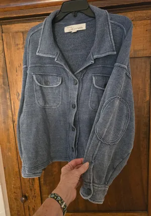 O Vintage Havana Blue/grey Textured Jacket Size Small thumbnail 1