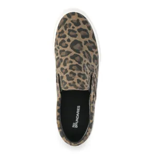 No Boundaries Womens Leopard Twin Gore Canvas Slip On Memory Foam Sneakers 7.5W thumbnail 8