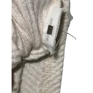 Abercrombie & Fitch Soft AF Cozy Cream Ribbed Knit Tie Front V-Neck Sweater Sz S thumbnail 6