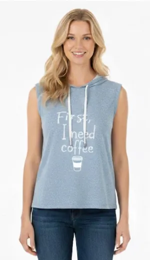 First I need coffee size medium blue hooded top White thumbnail 1