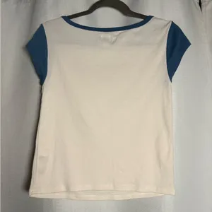BDG Urban Outfitters Cream and Blue France Fleur De Lis T Shirt 90s Size XL thumbnail 2