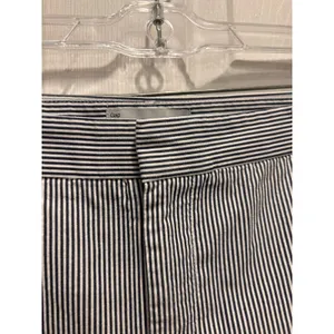 Gap Womens Slim Cropped Pinstripe Stretch Pants Navy Blue Coastal‎ White Size 14 thumbnail 4
