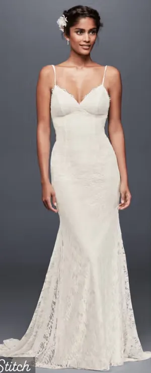 Beautiful Galina Lace Slip Wedding Gown thumbnail 1