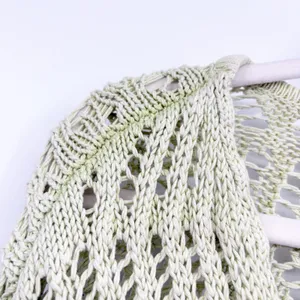 American Eagle Womens Open Knit Boho Coastal V-Neck Beach Coverup Sweater Size M thumbnail 5