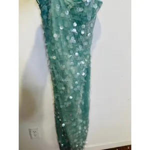 STAUD Seafoam Green Shimmering Sequined Strapless Casey Midi Gown size 2 thumbnail 5