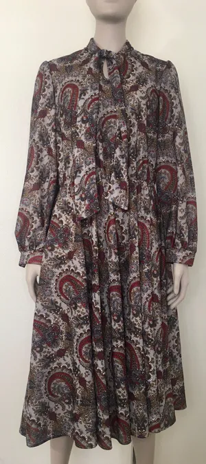 Vintage 1970’s Paisley Print Dress thumbnail 1