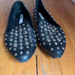 VERONICA BEARD Griffin Studded Nappa Leather Loafers Black Size 38.5‎ or 8.5 thumbnail 3