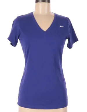 Nike Dri Fit purple medium slim fit gym/tennis top thumbnail 1