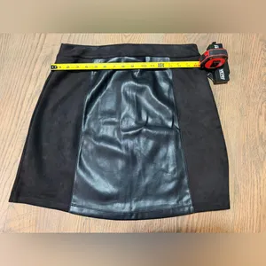 Marc New York Black Mini Skirt with Faux Leather Panels thumbnail 2