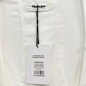 Showpo. Scoop Neck Racer Back Fitted Maisy Dress in White size 8 NWT thumbnail 5