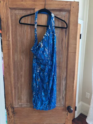 Midnight Doll Dillard's Sequin Royal Blue Mini Dress thumbnail 2