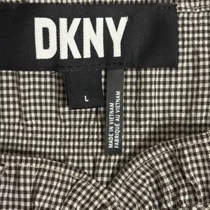 DKNY Black White Gingham Ruffle Flutter Sleeve Blouse Size L thumbnail 3