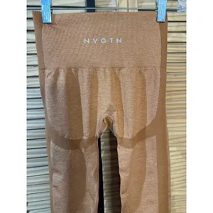 NVGTN Seamless High Waisted Leggings Womens XLBrown Workout Pants New thumbnail 3