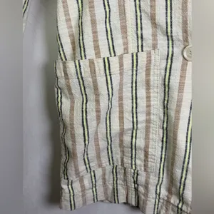 Maeve by Anthropologie Women’s Textured Cotton Stripe Blazer Jacket Relaxed Sz M thumbnail 6