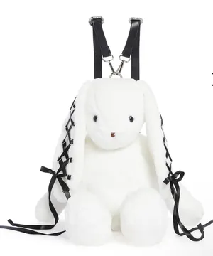Current Mood Cuddly Bunny Plush Backpack - White thumbnail 1