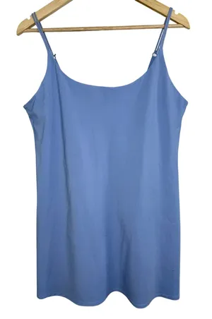Abercrombie & Fitch Blue Adjustable Straps Shapewear Slip Dress Womens Size L thumbnail 1