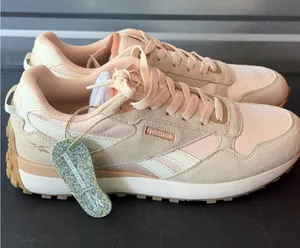 Reebok Womens Drive Classic Leather Sneakers Shoes Pink Tan‎ Natural Size 11M U thumbnail 1