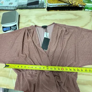 NWT Gibsonlook Rose Gold Metallic Knit V-Neck Dolman Sleeve Midi Dress‎ Stretch thumbnail 12