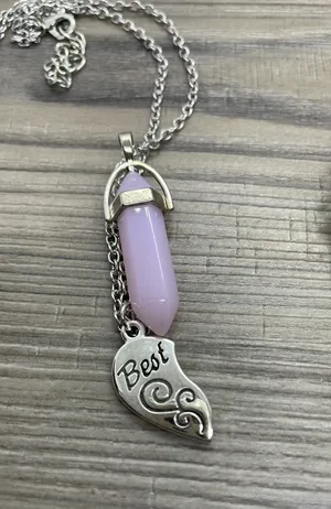 Silver Heart Best Friend Crystal Stone Necklaces thumbnail 7