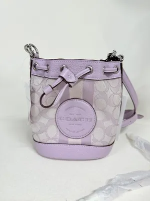 Coach Mini Dempsey Bucket Bag In Signature Jacquard With Stripe And Coach Patch C8322 thumbnail 1