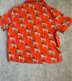 Bouffants & Broken Hearts Orange Halloween Pajama Short Sleeve Top. Size Small thumbnail 8