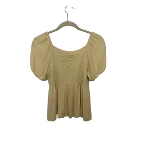 Altar'd State Butter Yellow Milkmaid Ditsy Floral Puff Sleeve Top S Cottagecore thumbnail 2
