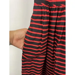 J. Crew Red Black Sleeveless Derby Striped Linen‎ Blend Cocktail Dress Size 0 thumbnail 2
