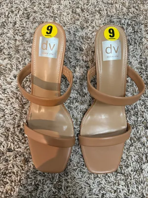 Dolce Vita Nude/Tan Double-Strap Square-Toe Heels NWOB thumbnail 1