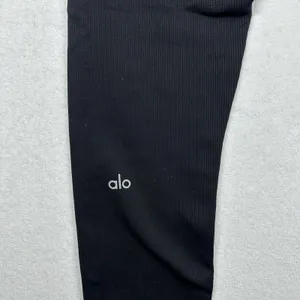 Alo Yoga Seamless High Waist Ribbed Leggings Black thumbnail 3