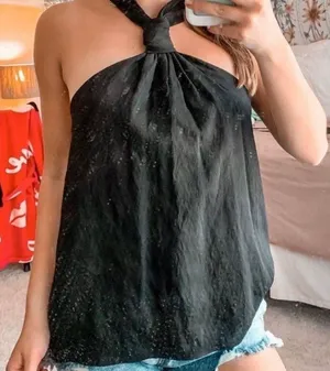 Vestique Black Halter Top thumbnail 1
