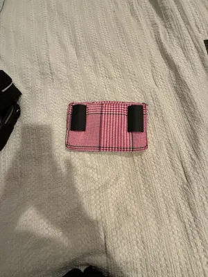Lauren Ralph Lauren Pink and White Houndstooth Small Pouch/Clutch thumbnail 4