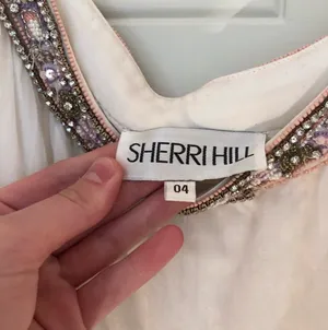 Sherri Hill White Bohemian Prom Dress thumbnail 6