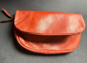 Vintage Fold Over Leather Clutch in Fair Condition thumbnail 1