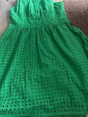 The shirt Rochelle Behrens Ashby Sleeveless Eyelet Halter Sundress - Green thumbnail 6