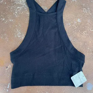 Free People NWT  black cropped top thumbnail 1