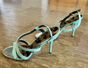 Sam Edelman Women’s Abbott Snakeskin Print High Heel Blue Size 8 Used Girly thumbnail 1