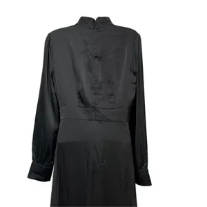 Alexia Admor Black Satin Mock Neck Drape Midi Dress Sz 4 D3401 thumbnail 6